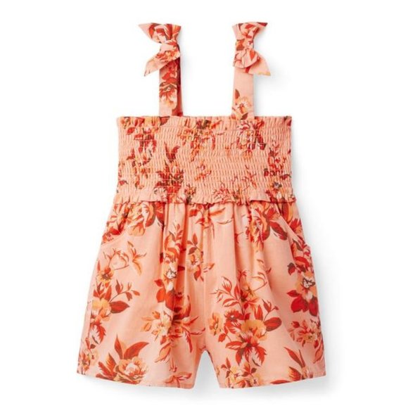 Janie and JackFLORAL SMOCKED ROMPER